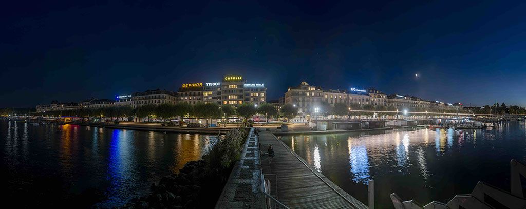 quai Gustave Ador from high-quality night water jet